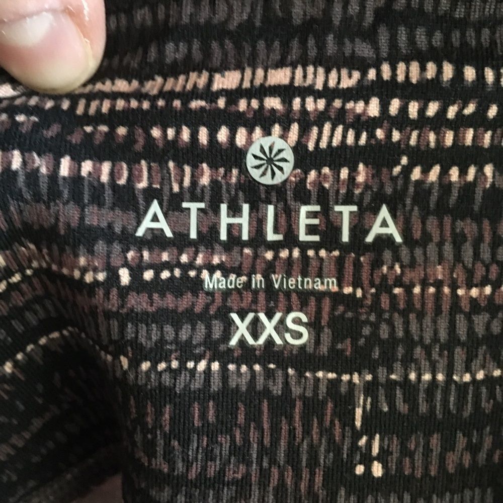 Athleta XXS rose gold and black athletic workout leggings - Picture 2 of 3